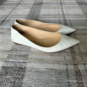 Christian Louboutin Nappa White Pointed Toe Ballet Flats 37